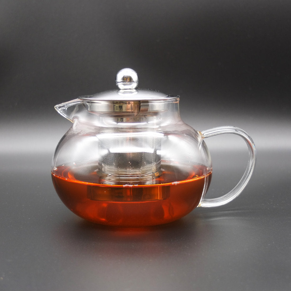 600ml Round Glass Teapot & Stainless Steel Infuser