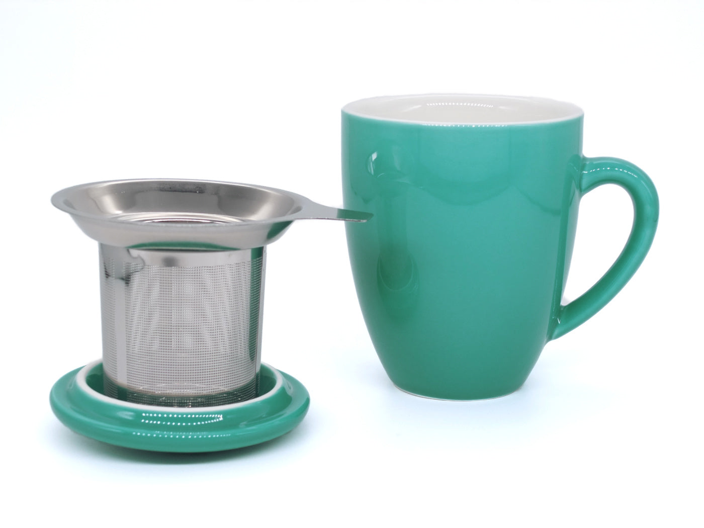 Teal Riga Porcelain Infuser Mug with Lid (350ml)