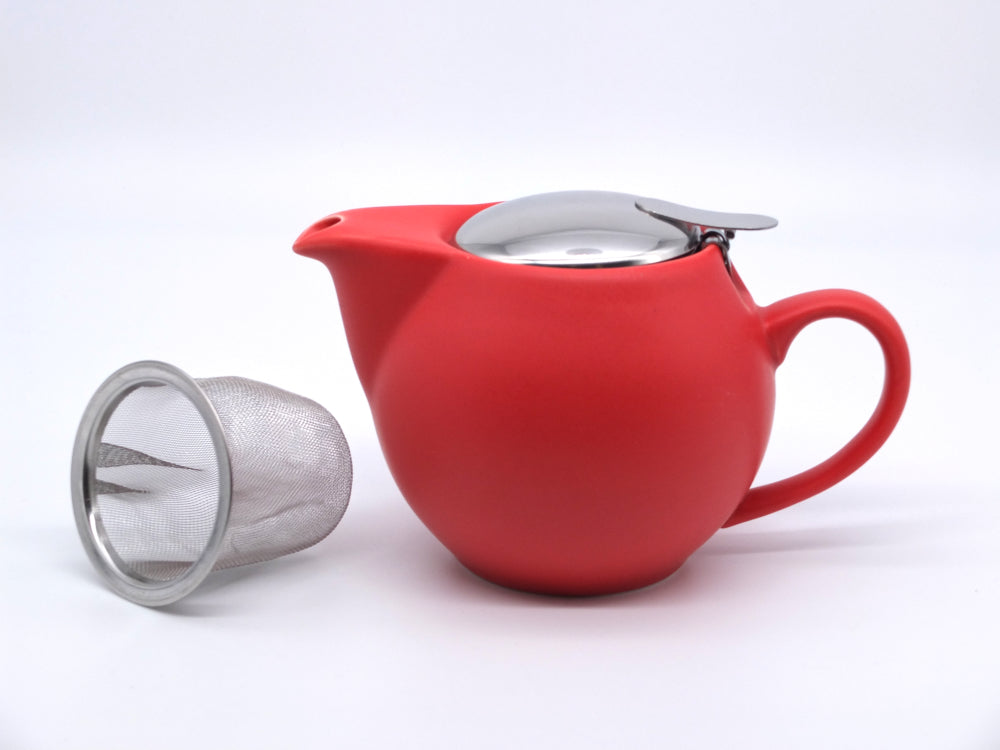 Red (Satin Glaze) 500ml Porcelain Teapot & Infuser
