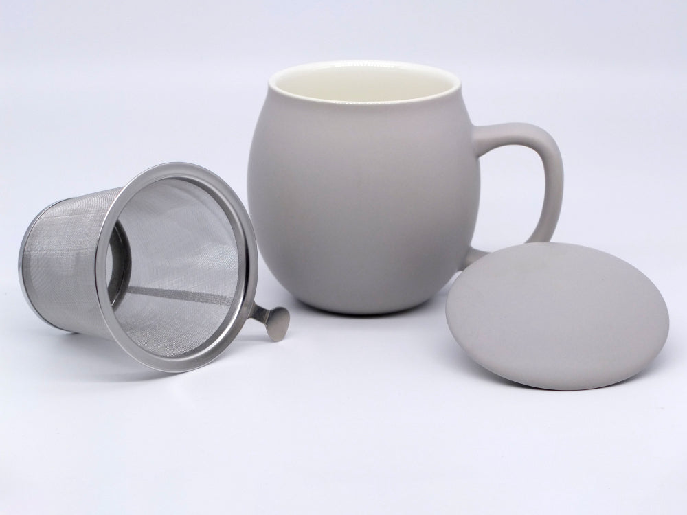 Grey (Matt Glaze) S2 Porcelain Mug & Infuser