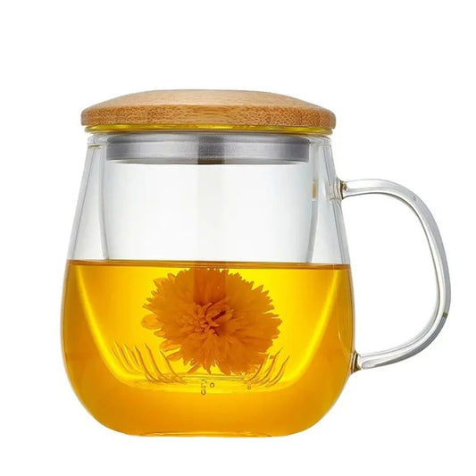 Glass Mug & Infuser with Bamboo Lid