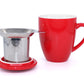 Red Riga Porcelain Infuser Mug with Lid (350ml)