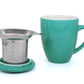Teal Riga Porcelain Infuser Mug with Lid (350ml)