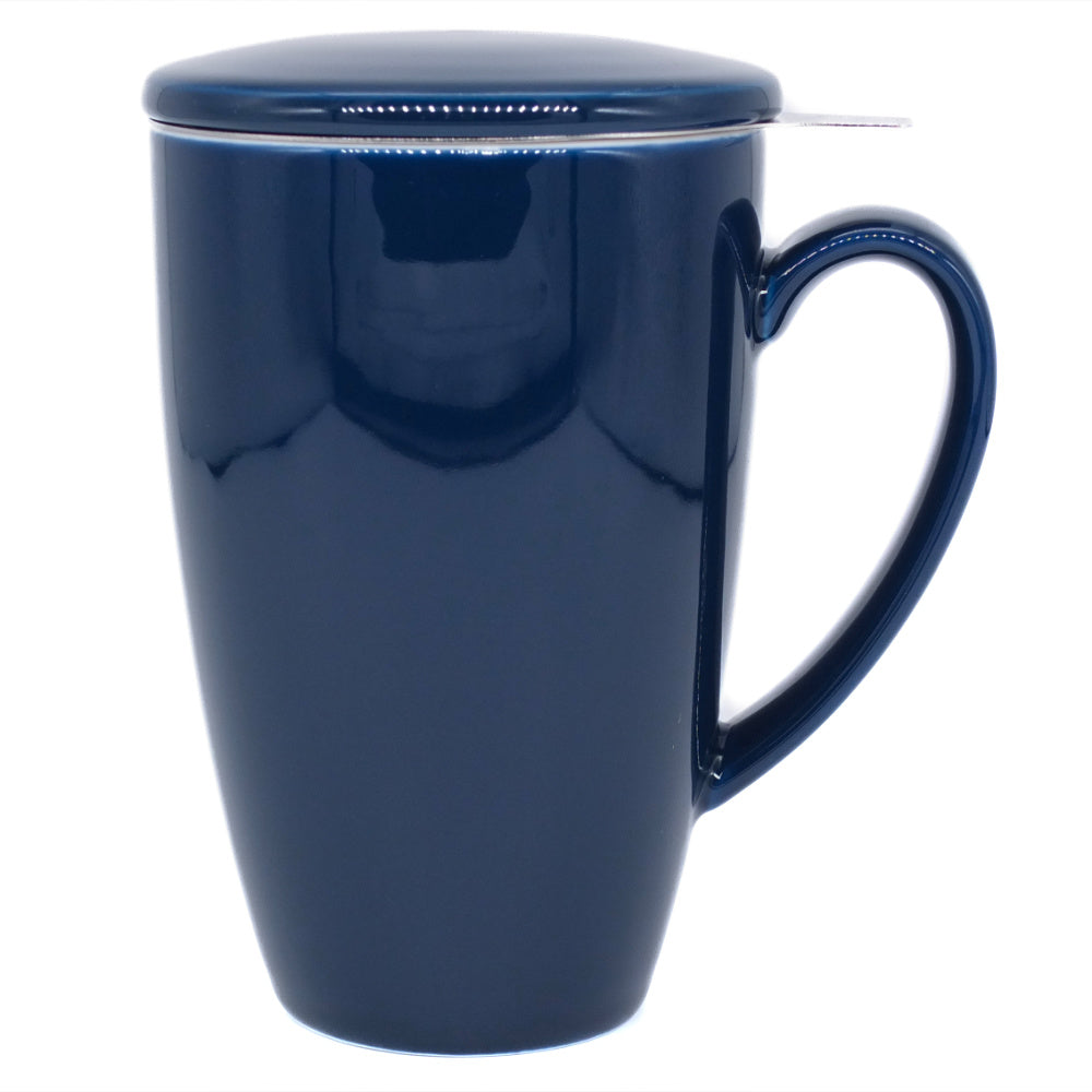 Midnight Riga Tall Porcelain Infuser Mug with Lid (450ml)