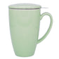 Pale Sage Riga Tall Porcelain Infuser Mug with Lid (450ml)