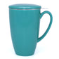 Satin Teal Riga Tall Porcelain Infuser Mug with Lid (450ml)