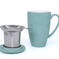 Cool Blue Riga Tall Porcelain Infuser Mug with Lid (450ml)