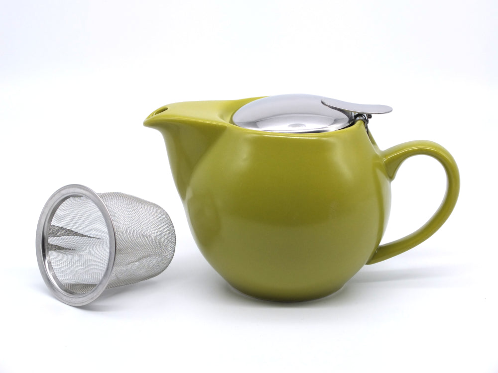 Olive Green (Satin Glaze) 500ml Porcelain Teapot & Infuser